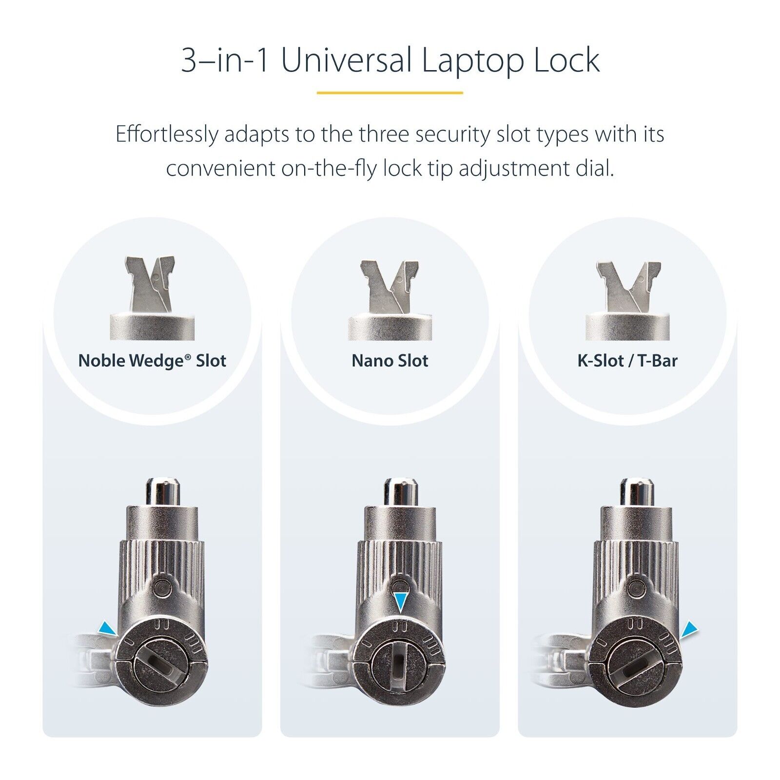 StarTech UNIVMK25-LAPtoP-LOCK 25Pack 6Ft Univ Laptop Keyed Lock Security Cable