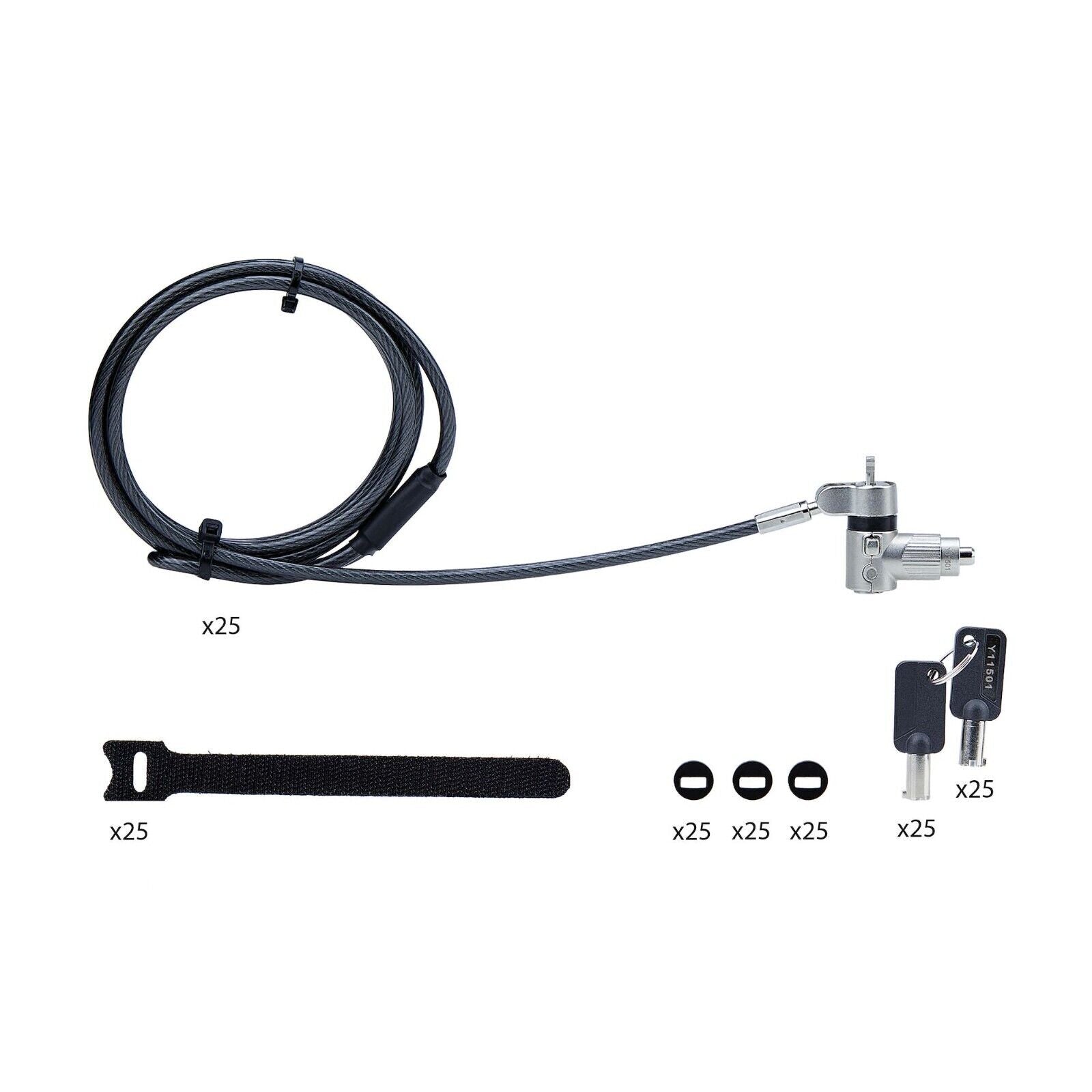 StarTech UNIVMK25-LAPtoP-LOCK 25Pack 6Ft Univ Laptop Keyed Lock Security Cable