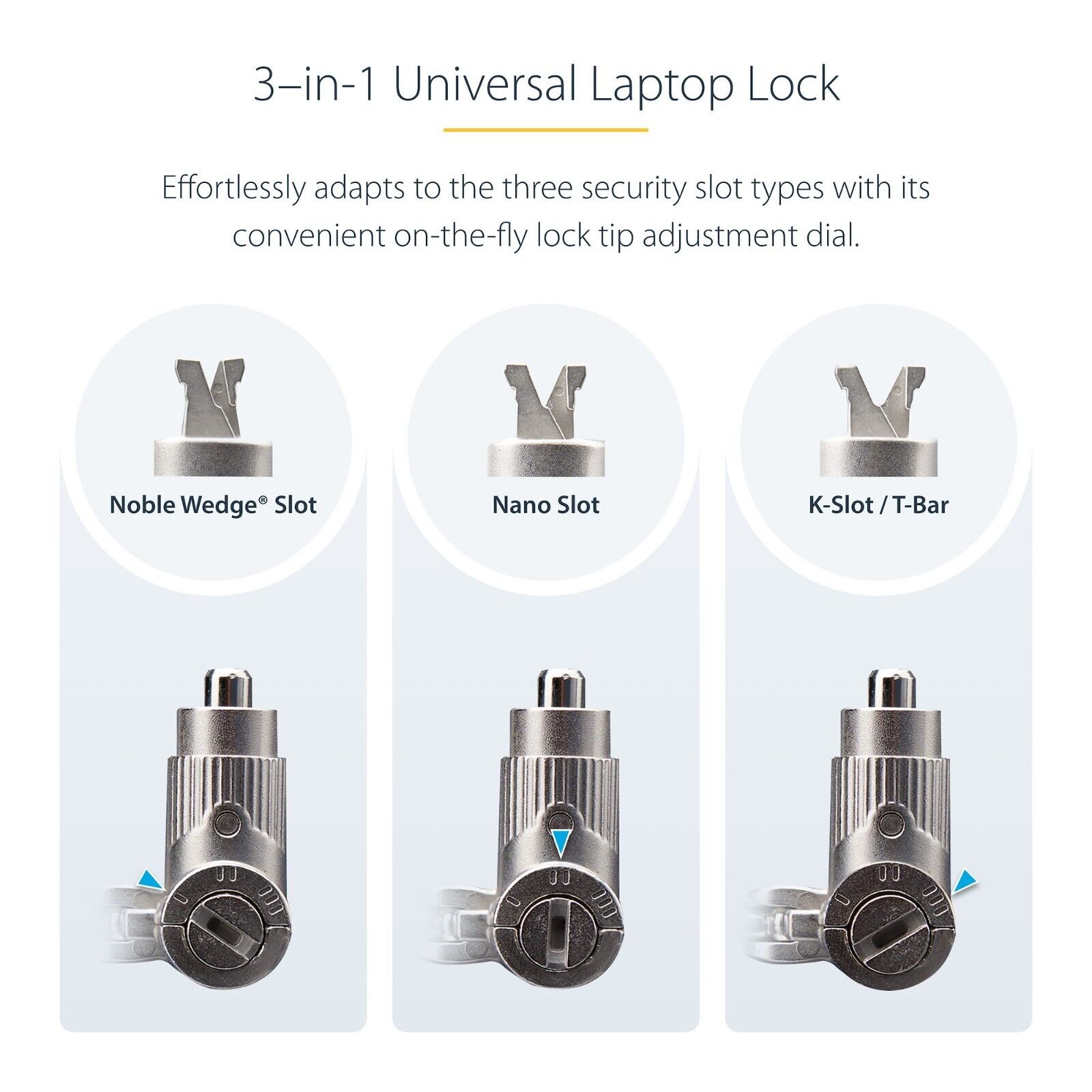 StarTech UNIVK-LAPTOP-LOCK 6FT (2M) Universal Laptop Keyed Security Lock Cable