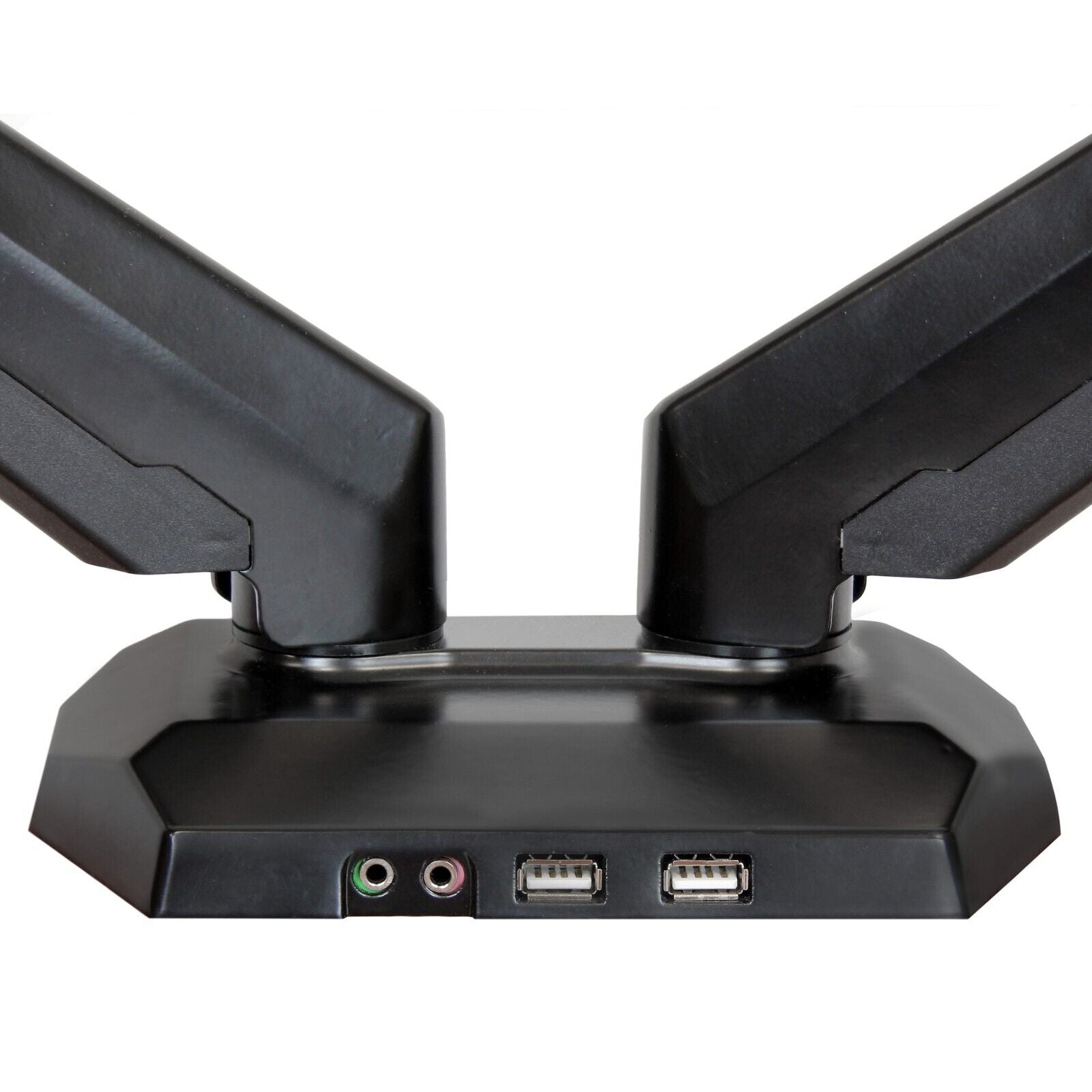 StarTech ARMSLIMDUO Dual 32" Monitor Arm w USB Audio Desk Clamp VESA Mount SILV