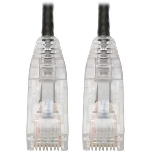 Eaton N201-S8N-BK Cat6 Gigabit Snagless Slim UTP Ethernet Cable (RJ45 M/M), PoE,