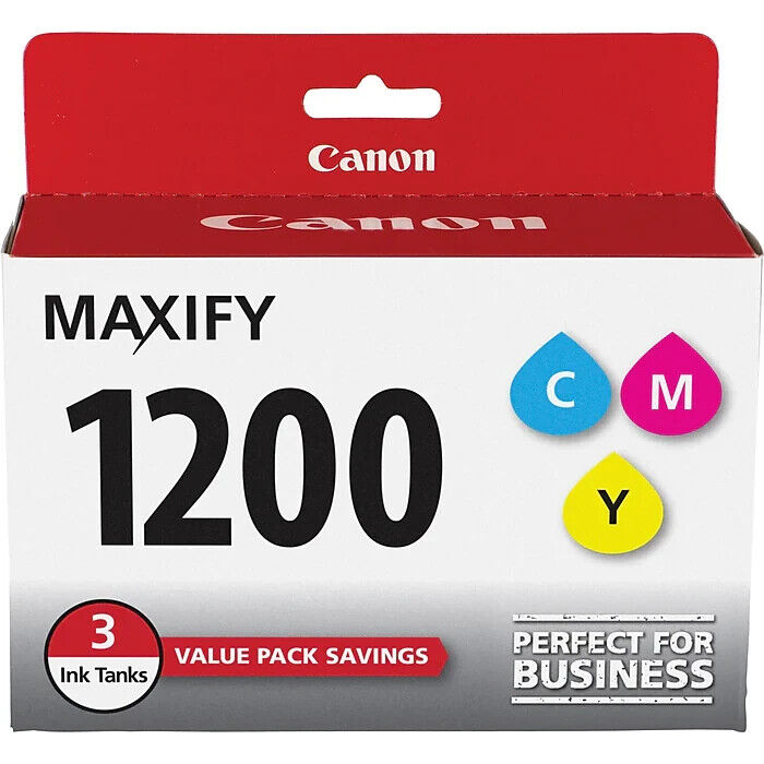 Canon 9232B005 PGI-1200 CMY Cyan Magenta Yellow Ink Cartridge Pack for MB2000