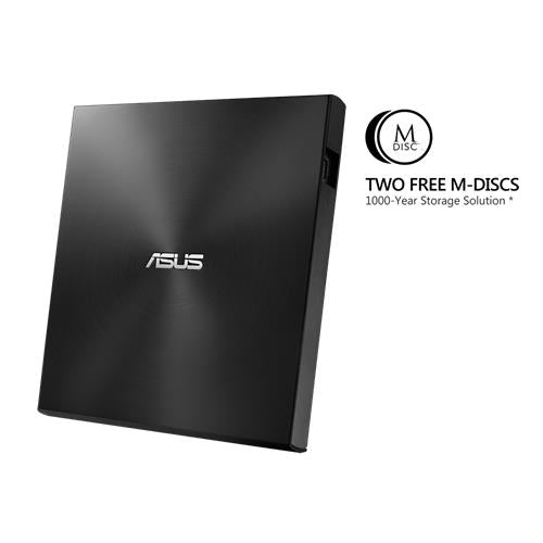 ASUS SDRW08U7MU/BLK/G/AS CD DVD Ultra Slim Writer Reader w M-Disc Support Black