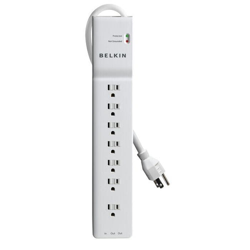 Belkin BE107200-06 6Ft Corded 7 Outlets Surge 2320J Power Strip Protector White