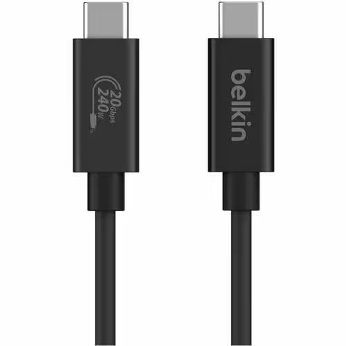 Belkin INZ004BT2MBK 6Ft USB4 Thunderbolt 4 AV PD Type C 240W 20Gbps Cable Black