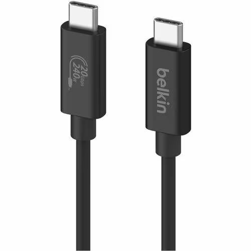 Belkin INZ004BT2MBK 6Ft USB4 Thunderbolt 4 AV PD Type C 240W 20Gbps Cable Black