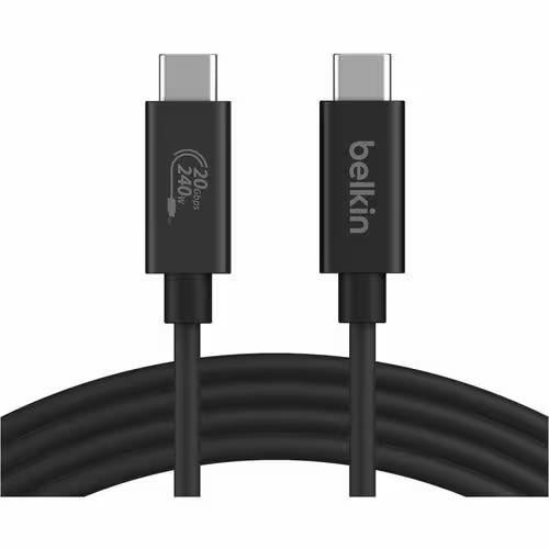 Belkin INZ004BT2MBK 6Ft USB4 Thunderbolt 4 AV PD Type C 240W 20Gbps Cable Black