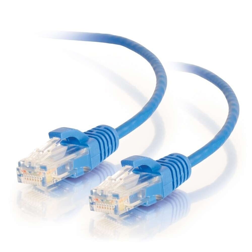 C2G 01083 10Ft (120") CAT6 Snagless Slim RJ45 Ethernet Network Cable UTP Blue