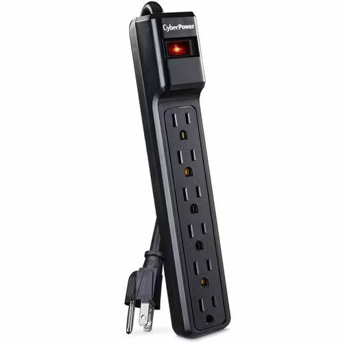 Cyberpower CSB604 6 Outlets Surge Protector 900J 125V 15A 5-15P w 4Ft Cord Black