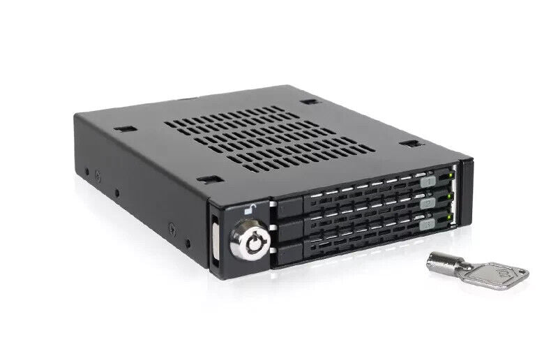 Icy Dock MB993SK-B ToughArmor 3 Bay 2.5 SAS SATA HDD SSD Rack Encl for 3.5" Bay