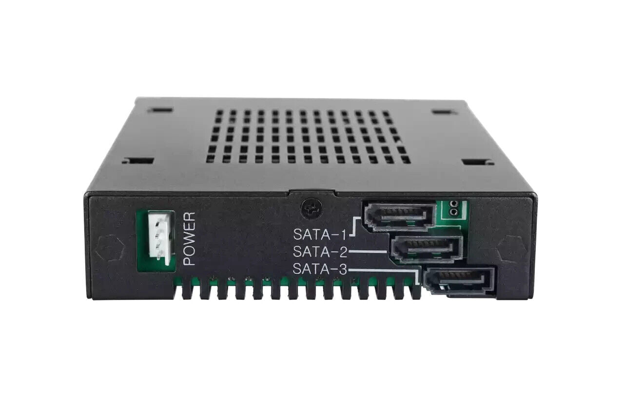 Icy Dock MB993SK-B ToughArmor 3 Bay 2.5 SAS SATA HDD SSD Rack Encl for 3.5" Bay