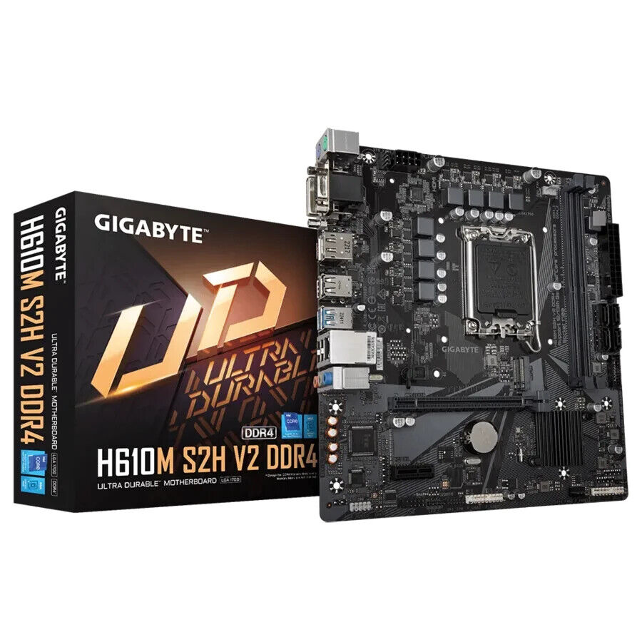 Gigabyte H610M S2H V2 DDR4 MB LGA1700 2xDDR4 M.2 SATA HDI- DVI DSub G-LAN mATX