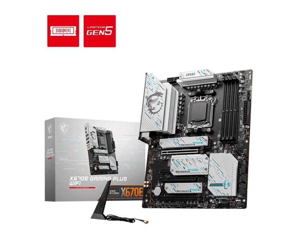 MSI X670EGAMPLUSWIFI MB AMD X670 Ryzen AM5 4xDDR5 HDI- DP M.2 RAID 2.5Gbe WiFi6E
