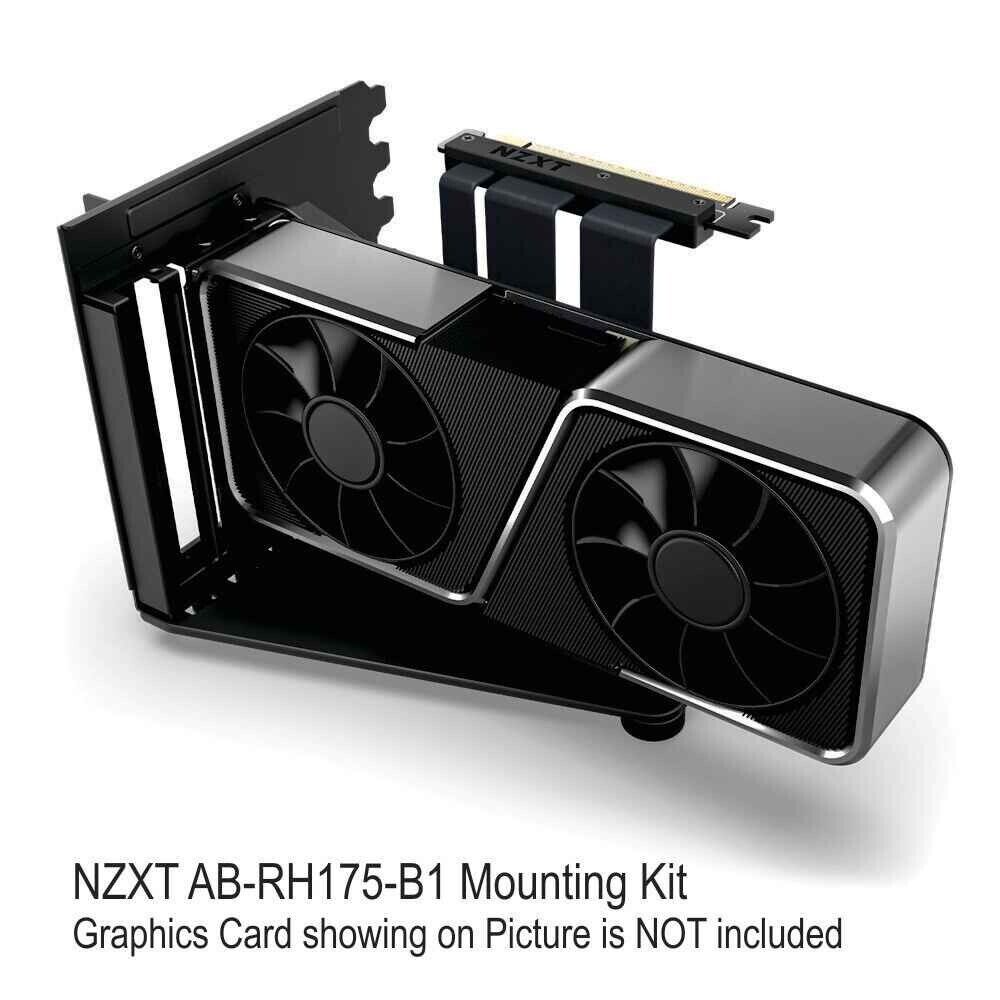 NZXT AB-RH175-B1 Vertical GPU Mounting Kit Bracket & PCIe Riser Cable Black