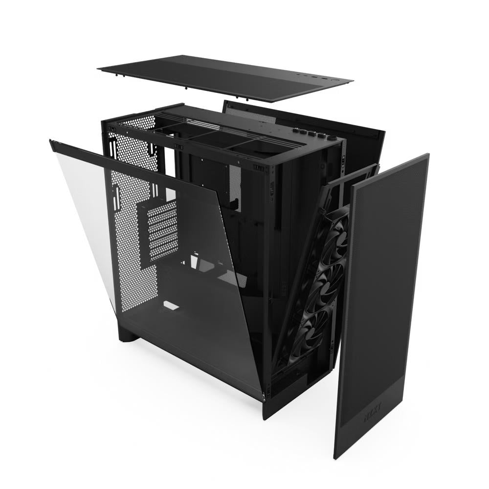 NZXT CM-H72FB-01 H7 Flow Mid Tower ATX Airflow PC Case Steel Temperd Glass Black