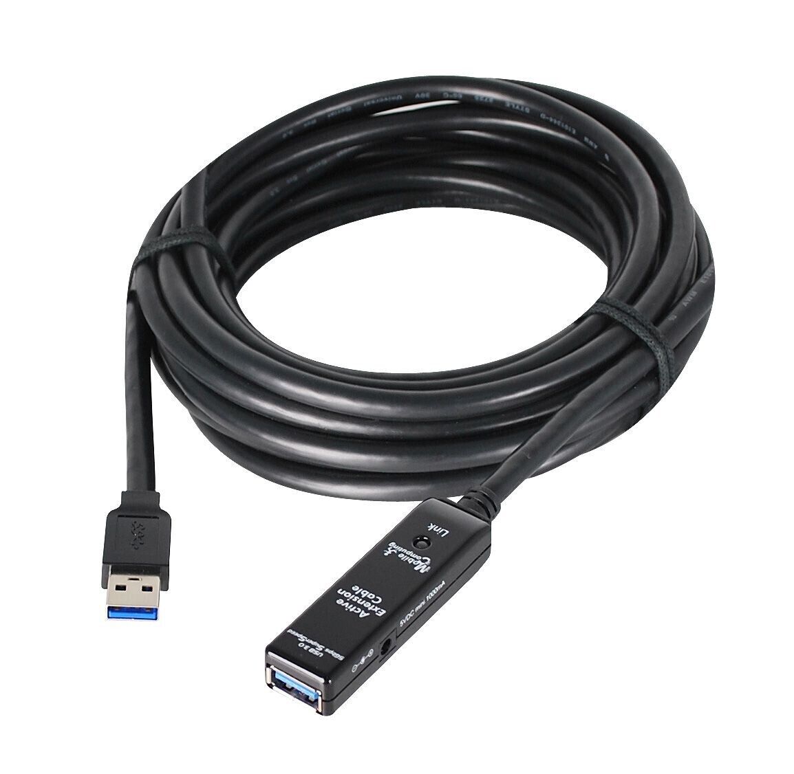 SIIG JU-CB0811-S1 65Ft (20M) USB 3.0 Active Repeater Cable w Power Adapter TAA