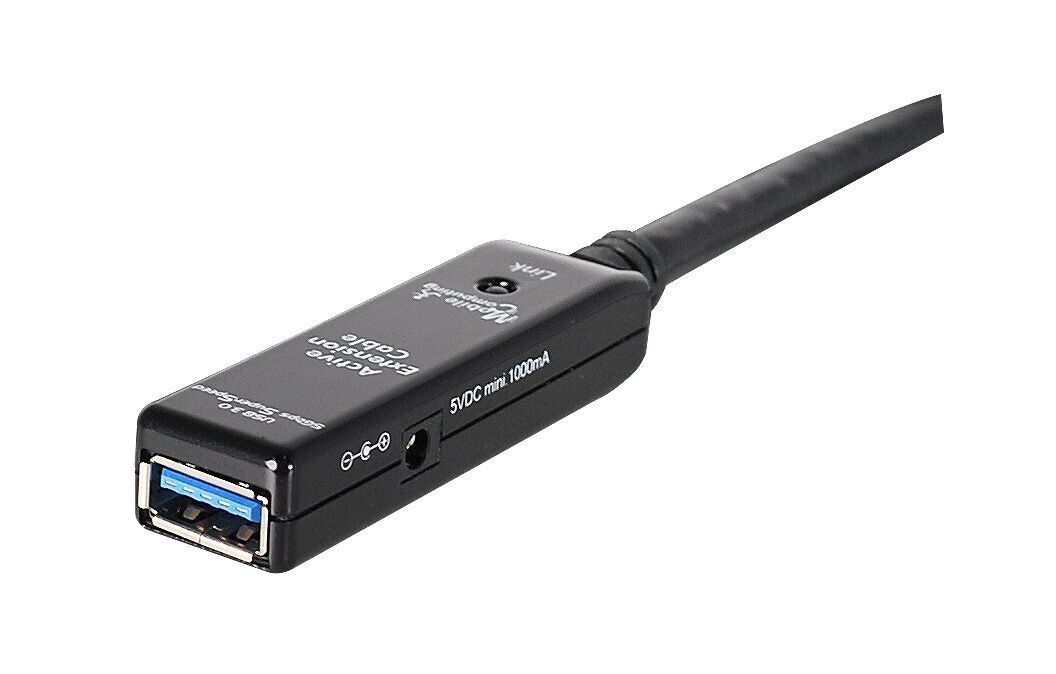 SIIG JU-CB0811-S1 65Ft (20M) USB 3.0 Active Repeater Cable w Power Adapter TAA