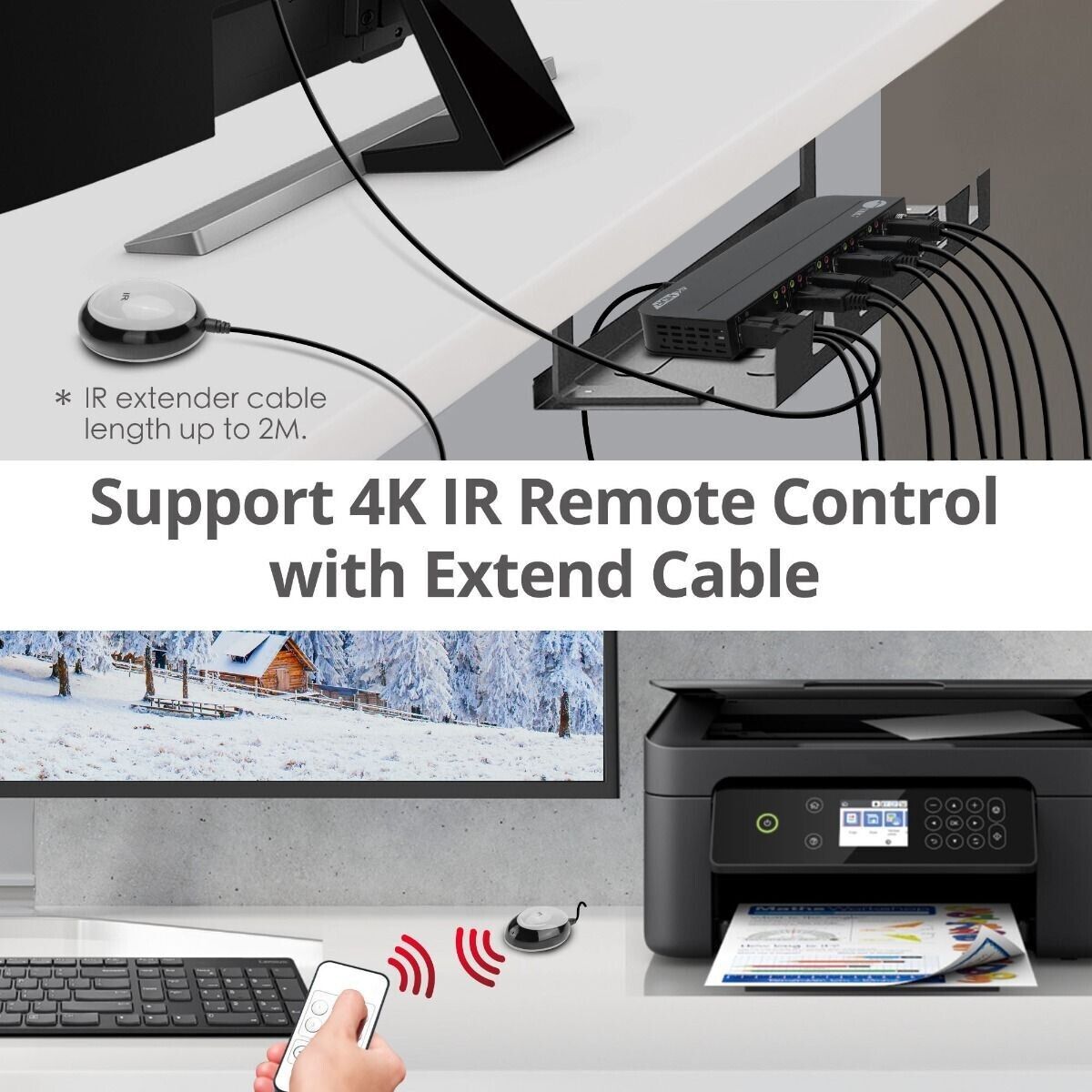 SIIG CE-KV0D11-S1 4x1 DisplayPort 4K KVM USB 3.0 Switch w Remote Control 4K 60Hz