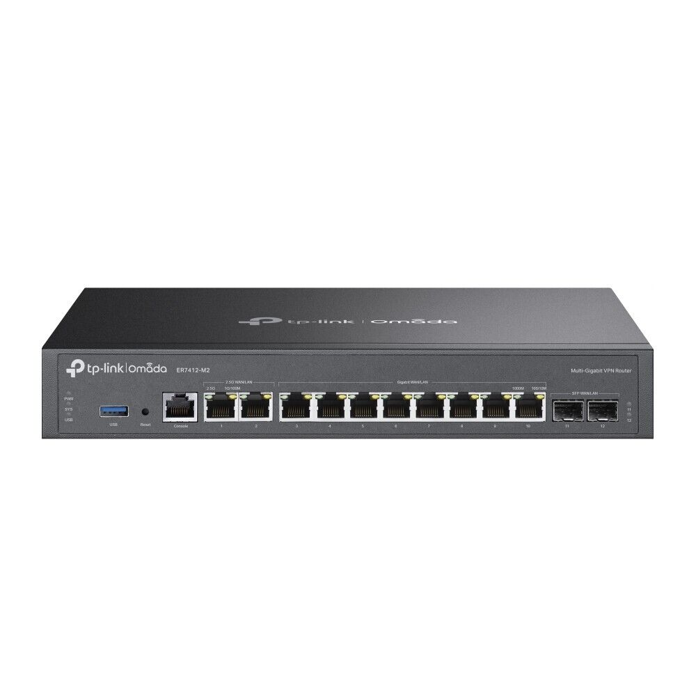 TP-Link ER7412-M2 Omada Multi-Gigabit VPN 10x GBe 2x 2.5Gbe WAN LAN SFP Gateway