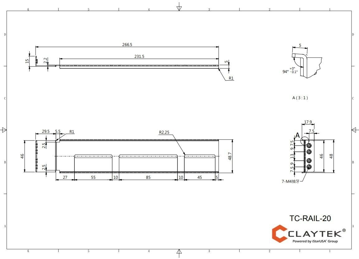 iStarUSA TC-RAIL-20 20" Sliding Rail Kit for 2U 3U 4U RackMount Chassis