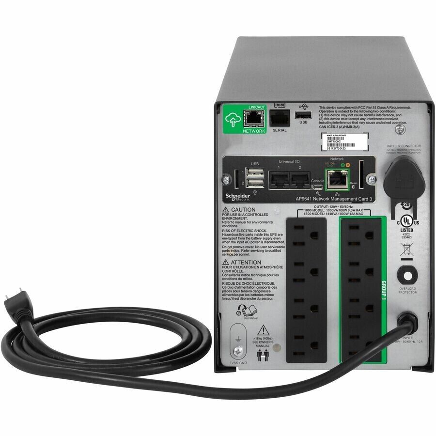 APC SMT1500CNC Smart UPS Tower SmartConnect+Network 8x Outlets 1440VA 1000W 680J