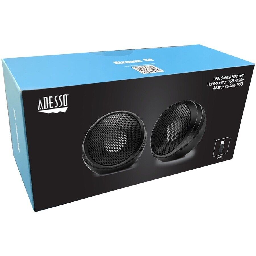 Adesso Xtream S4 USB Dynamic Stereo Sound Speaker 5W Zoom Team Skype WebEx Meet