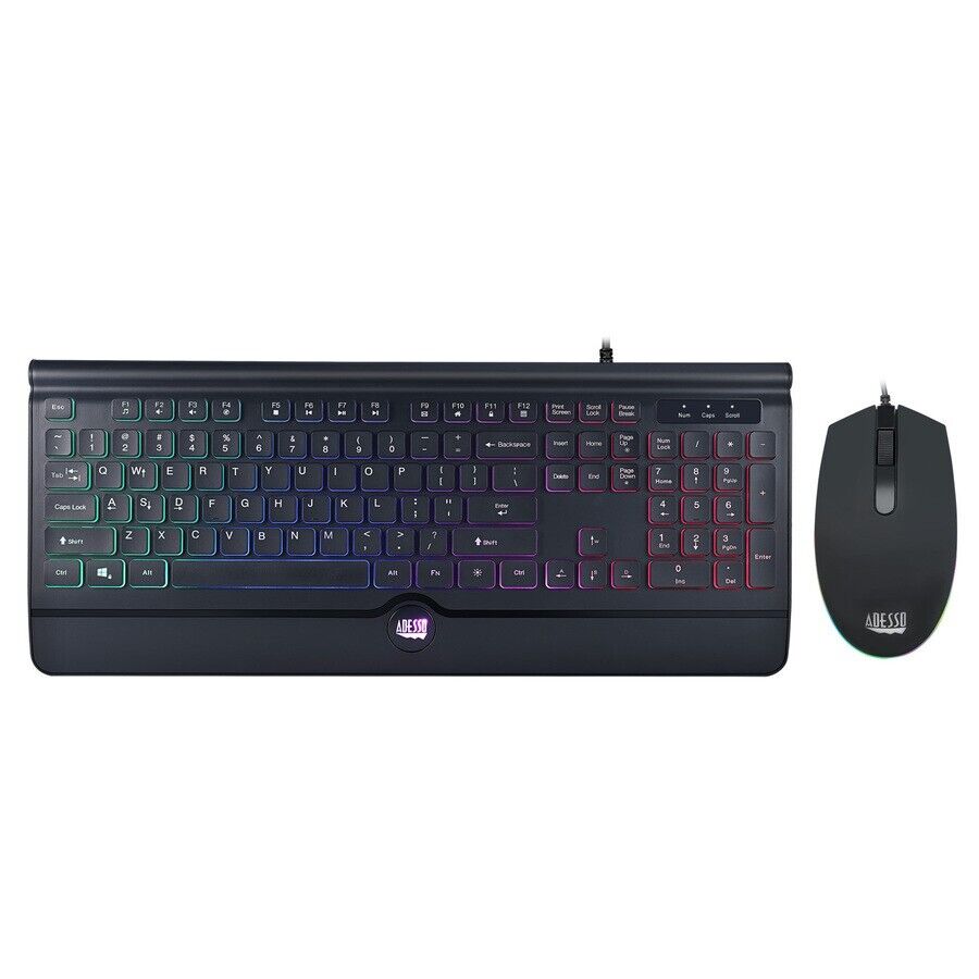 Adesso AKB-137CB 104-Key EasyTouch Gaming Illuminated USB Keyboard Mouse Combo