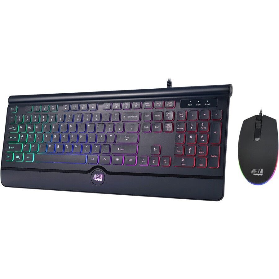 Adesso AKB-137CB 104-Key EasyTouch Gaming Illuminated USB Keyboard Mouse Combo