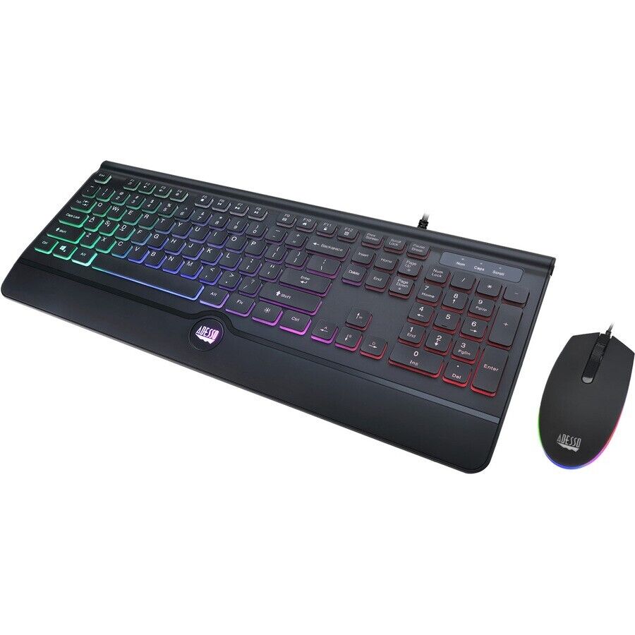 Adesso AKB-137CB 104-Key EasyTouch Gaming Illuminated USB Keyboard Mouse Combo