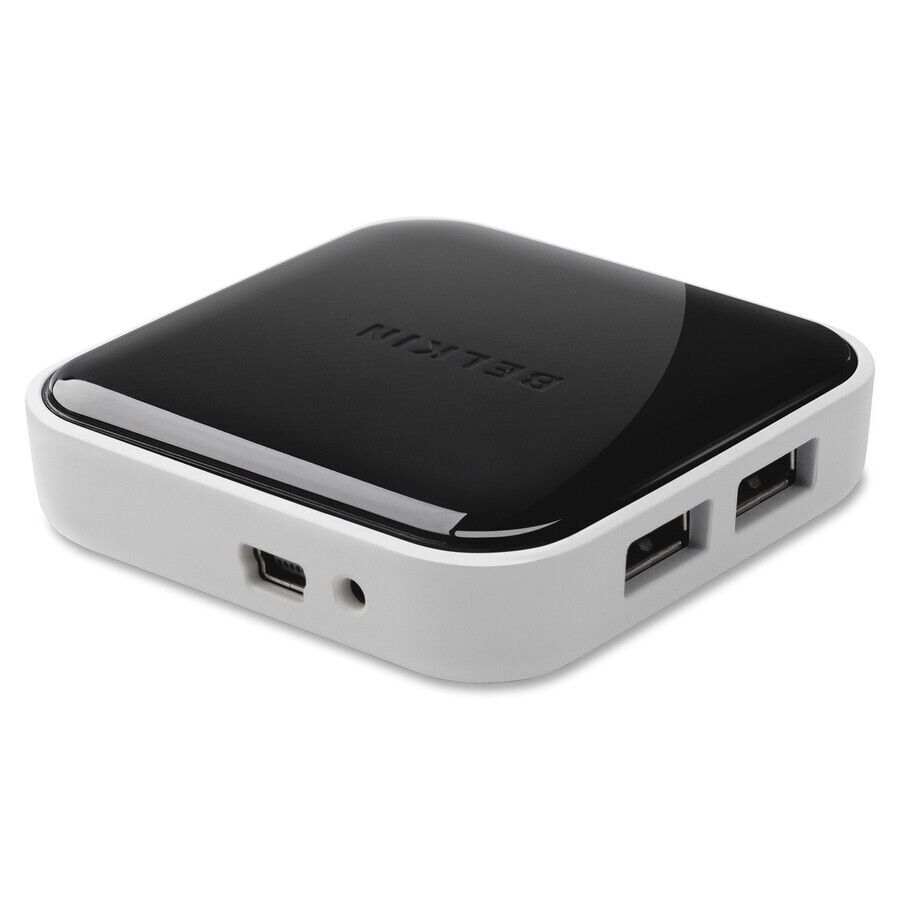 Belkin F4U020tt 4 Port USB Hub High Speed 2.0 USB-A Data Transfer Desktop Black