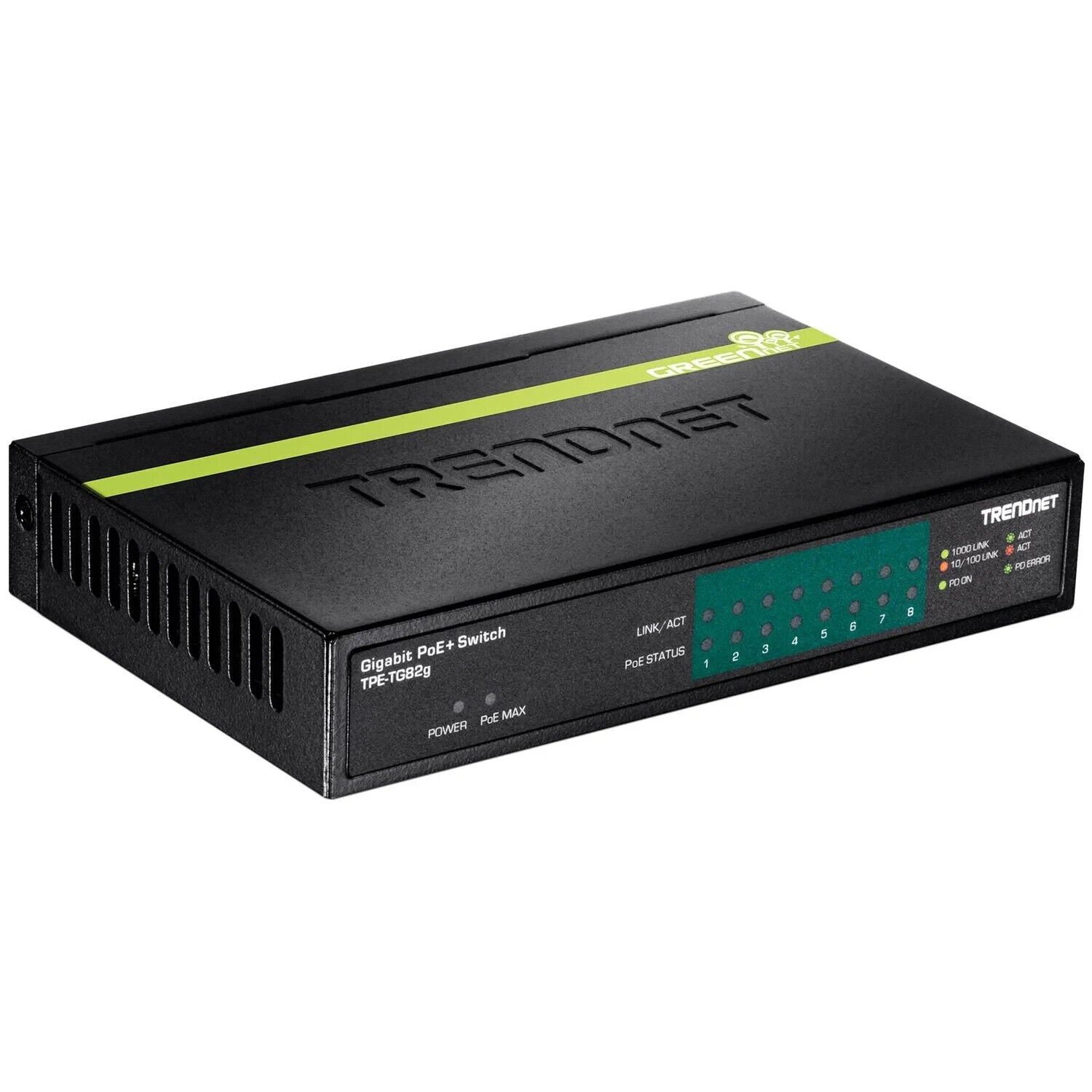 TRENDnet TPE-TG82G 8-Port GREENnet Gigabit PoE+ Switch, Supports PoE And PoE+