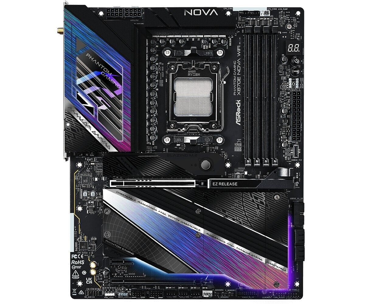 ASRock X870E NOVA WIFI Socket AM5/ AMD X870E/ DDR5/ SATA3/ USB 4/ M.2/ ATX MB
