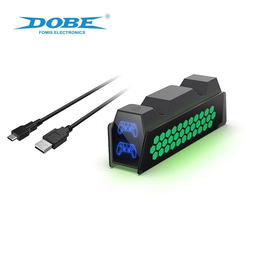 DOBE TP5-3571 BLACK Dual Charger for PS5 Controller, Fast Dual Charging for PS5