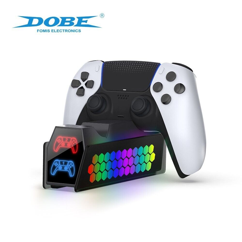 DOBE TP5-3571 BLACK Dual Charger for PS5 Controller, Fast Dual Charging for PS5