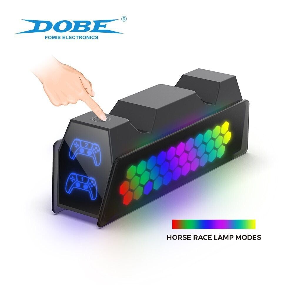 DOBE TP5-3571 BLACK Dual Charger for PS5 Controller, Fast Dual Charging for PS5