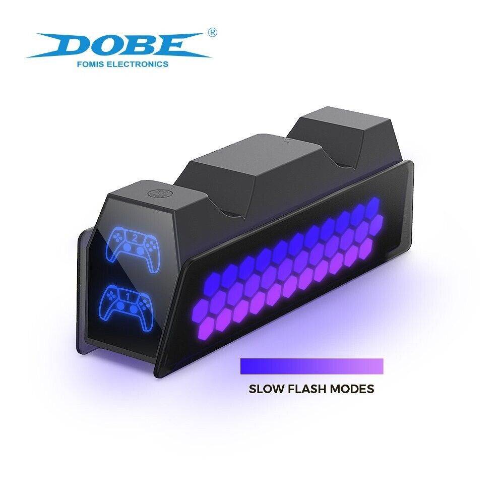 DOBE TP5-3571 BLACK Dual Charger for PS5 Controller, Fast Dual Charging for PS5