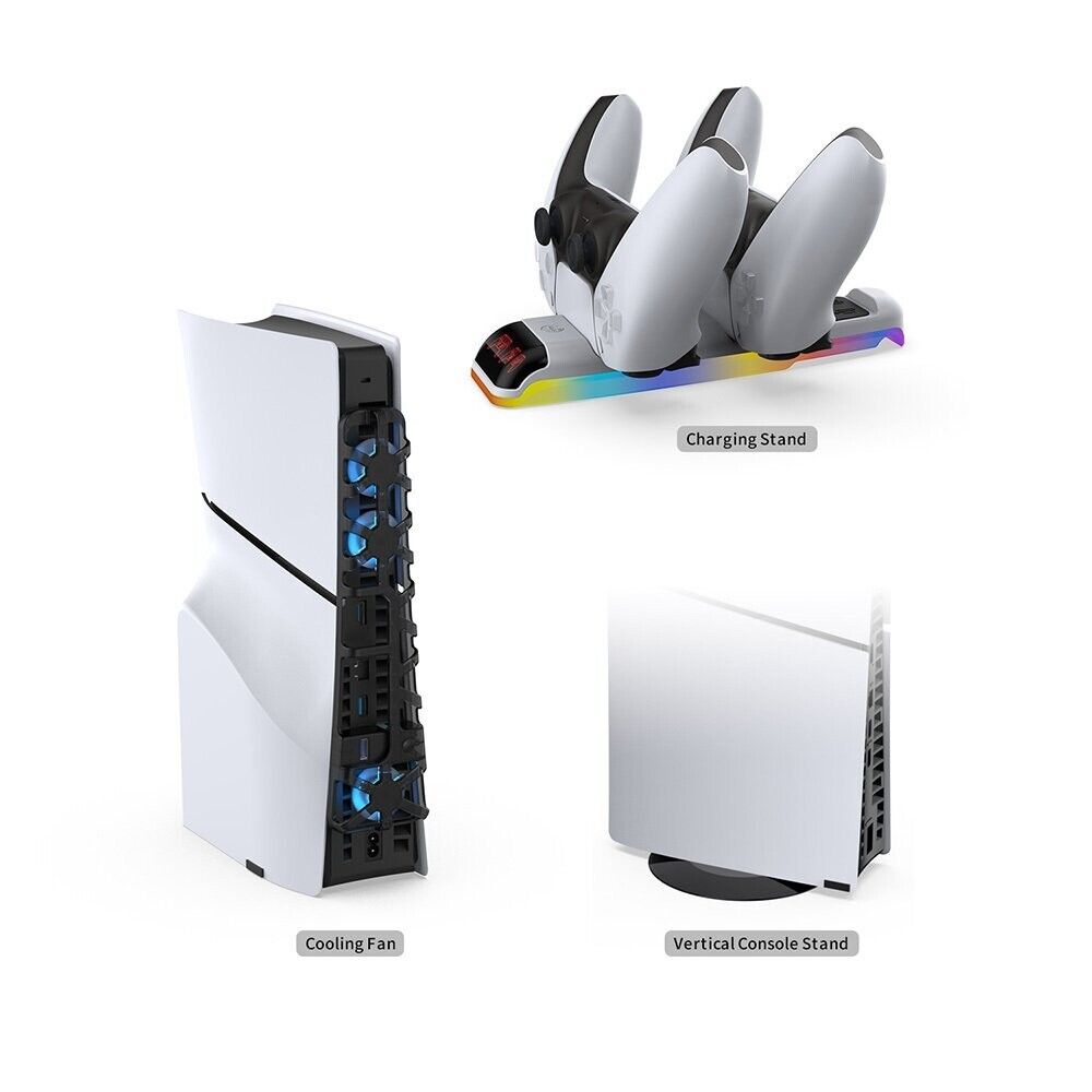 DOBE TP5-35130 3-in-1 PS5 Slim Kit, Designed for PS5 SLIM Console, Support Dual