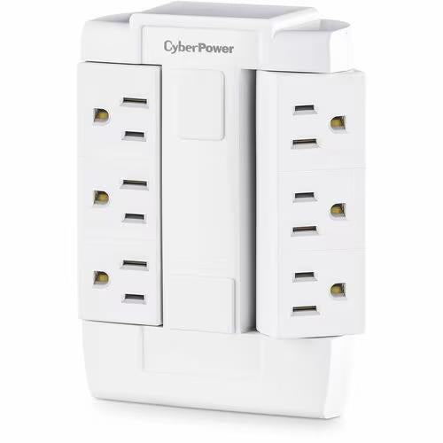 CyberPower GT600P 6 Outlets NEMA 5-15P Swivel Wall Tap Plug 125V White