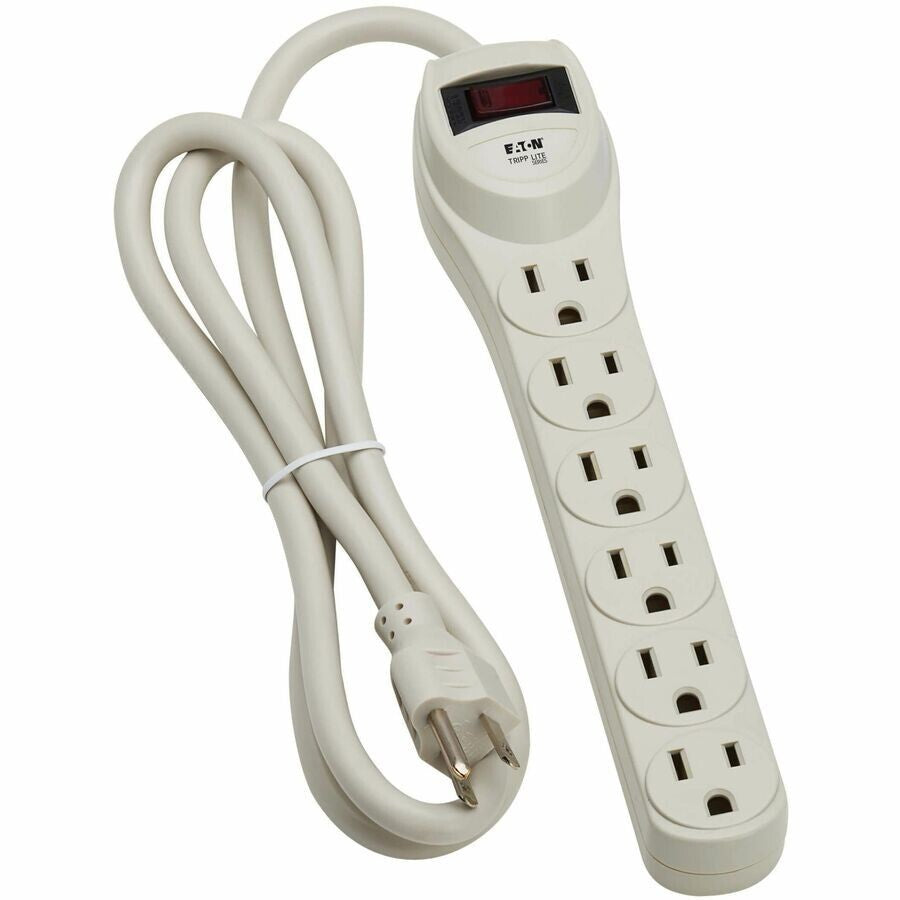 Eaton PS6 6-Outlet w 4Ft Cord Industrial Power Strip 120V 15A 1800W Gray-Beige