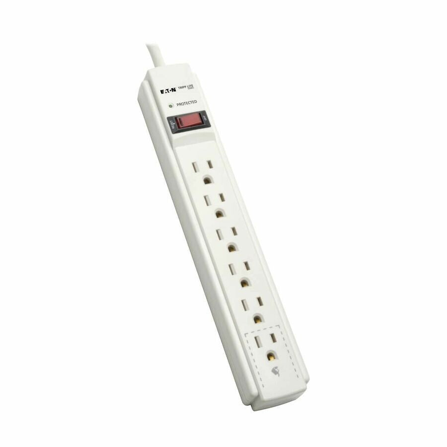 Eaton TLP606 6-Outlet Power Surge Protector w 6Ft Cord 790 Joules LED White Gray
