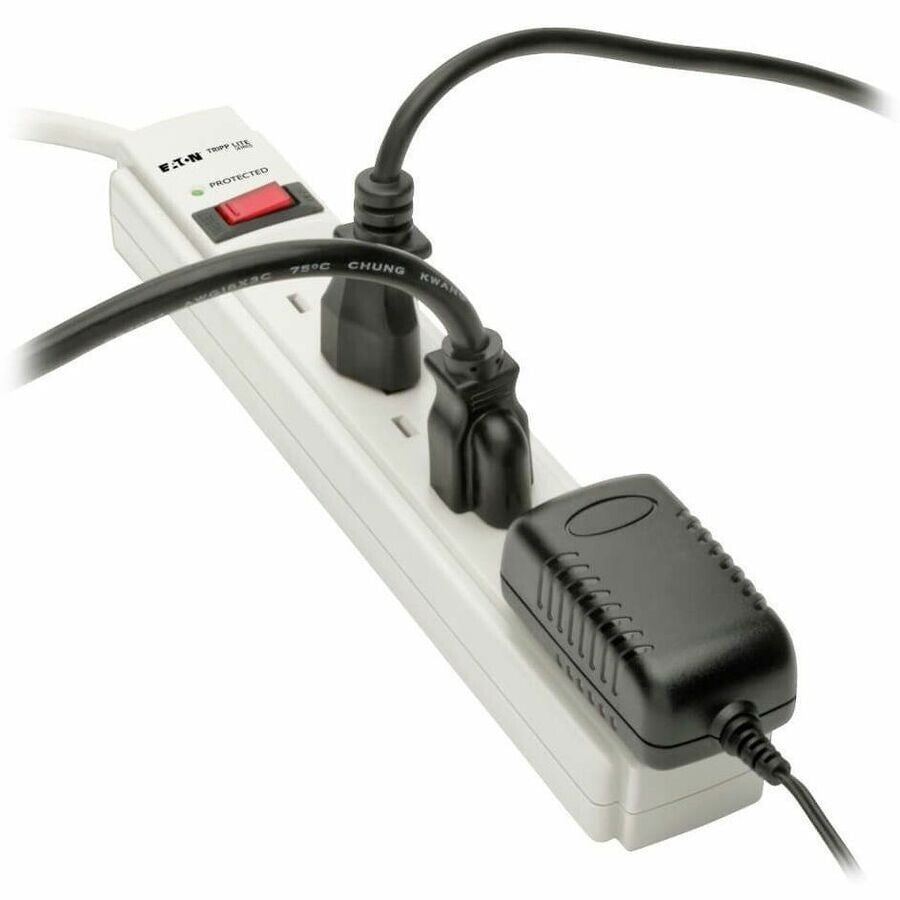 Eaton TLP606 6-Outlet Power Surge Protector w 6Ft Cord 790 Joules LED White Gray