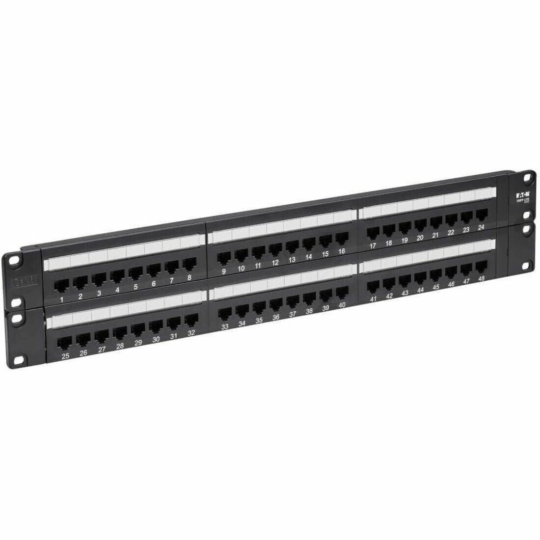 Eaton N252-048 2U 19" 48-Port Cat6 Network Patch Panel UTP 110 Punch Down RJ45