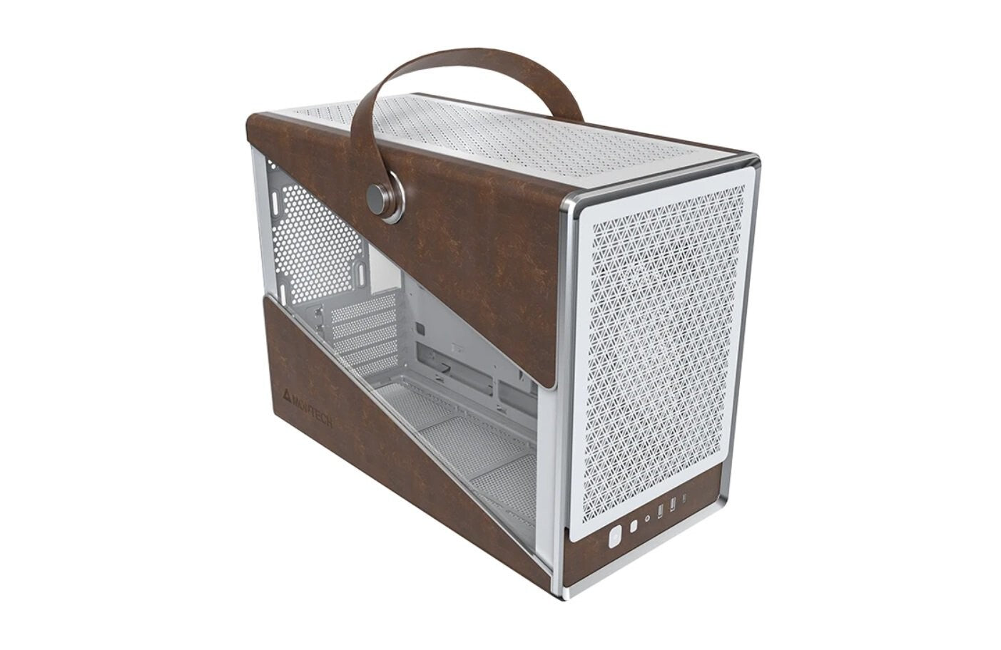 Montech HERITAGE-W Heritage White Steel / Leather / Tempered Glass Micro ATX/