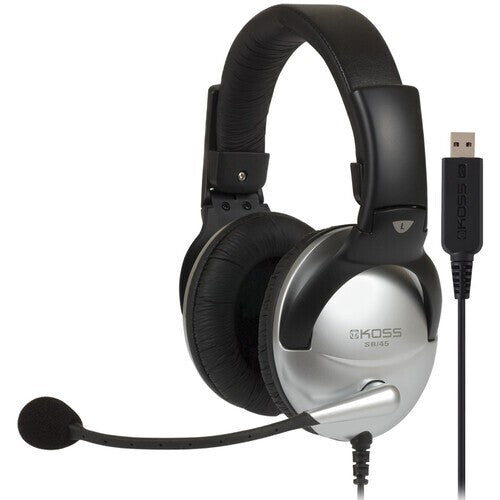 KOSS 195752 SB45 8Ft Gaming Stereo Over the Head Headset Noise Can Mic USB Black