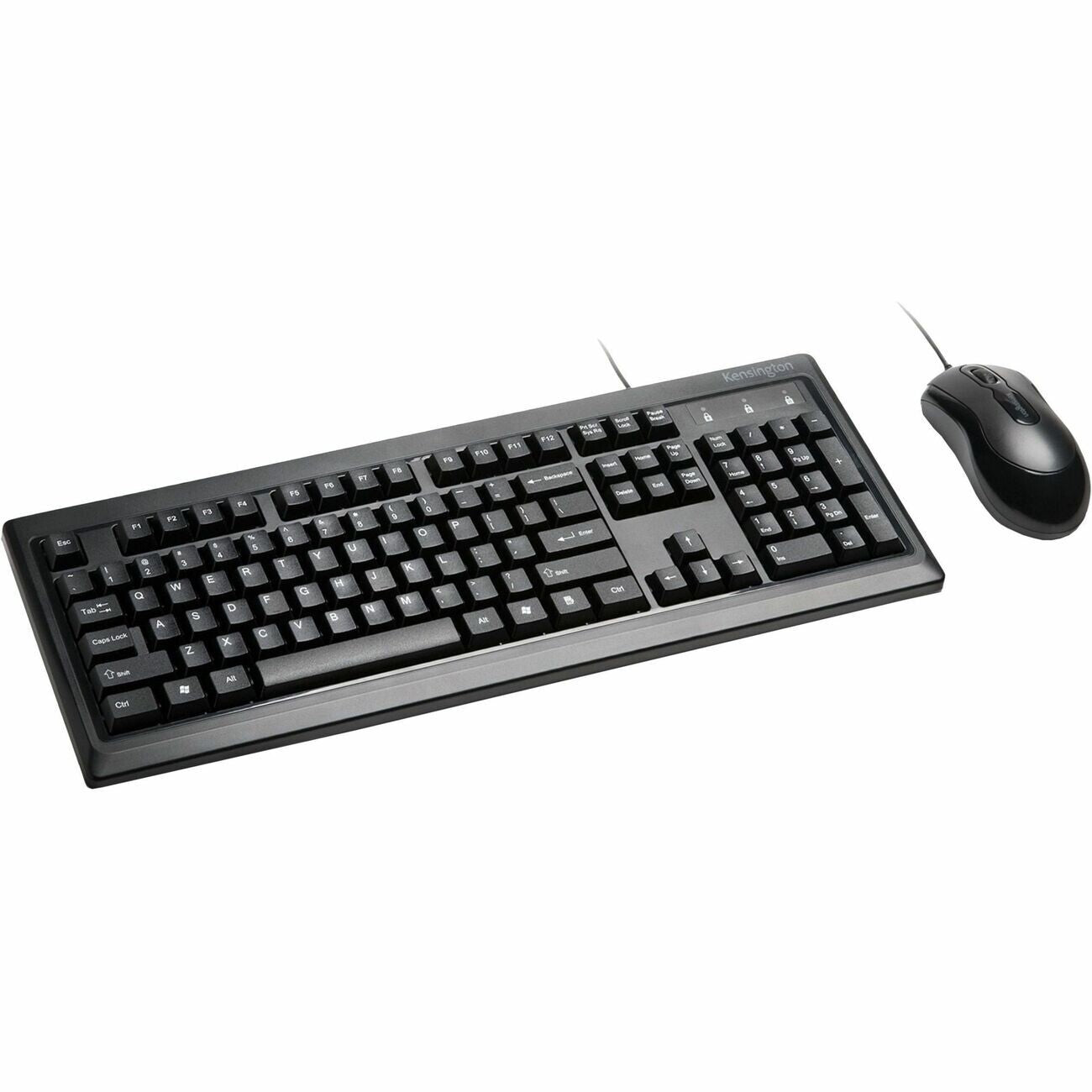 Kensington K72436AM 104 Standard Keyboard Mouse Combo USB PC MAC Chrome Black