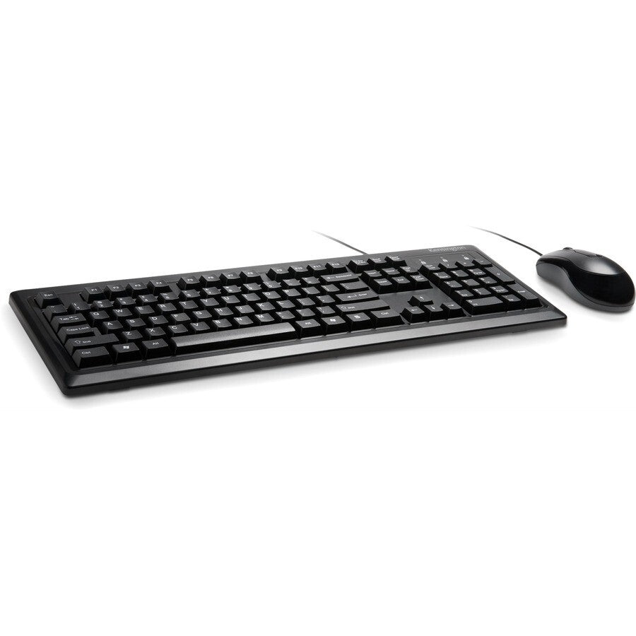 Kensington K72436AM 104 Standard Keyboard Mouse Combo USB PC MAC Chrome Black