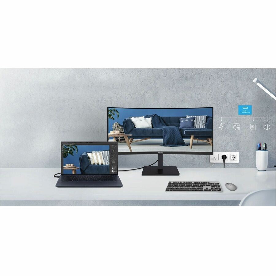 Asus VA34VCPSR 34" Class UW-QHD Curved Screen LED Monitor - 21:9 - Adaptive Sync