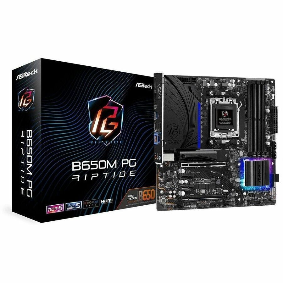 ASRock B650M PG RIPTIDE Gaming Desktop Motherboard AMD B650 Chipset - Socket AM5