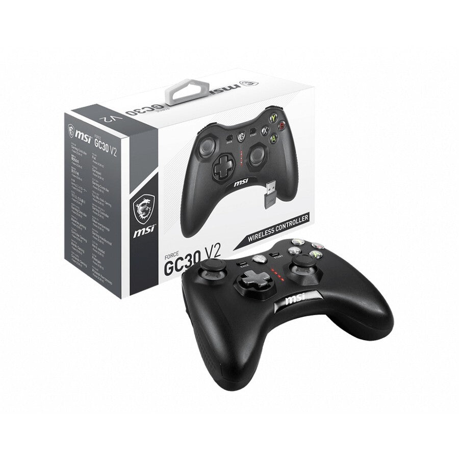 MSI ForceGC30V2 Gaming Pad Wireless w 6.5' USB Cable for Android PC Black