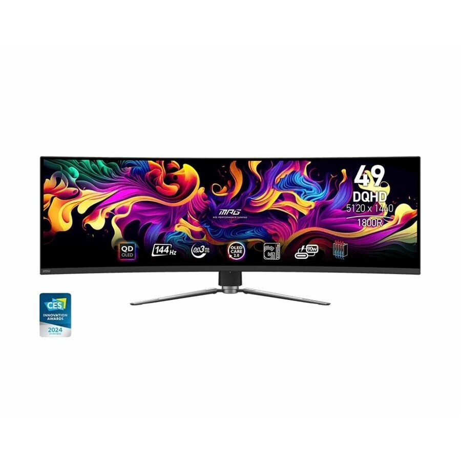 MSI MPG 491CQP QD-OLED 49" DQHD Curved Gaming Monitor 32:9 5120x1440 HDI- DP HUB